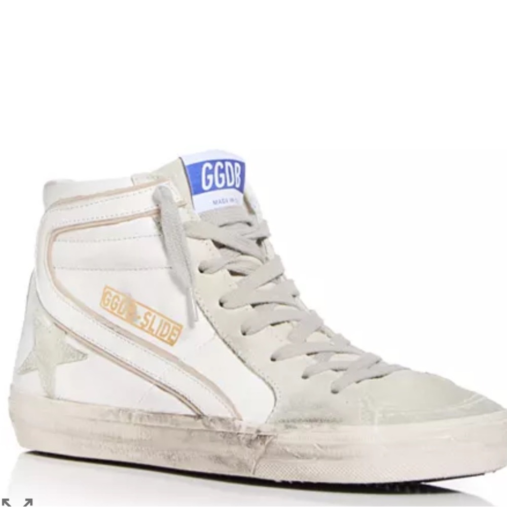 Golden Goose Women's Slide Gray and White High-Tops